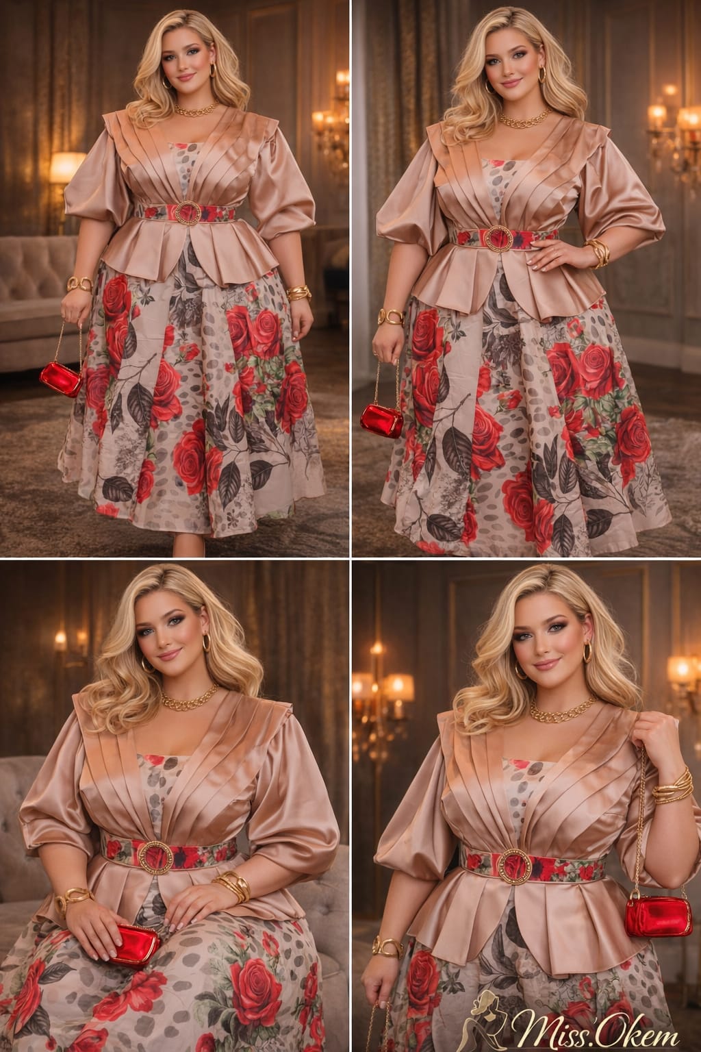 Robe élégance florale- Taille 44 à 50