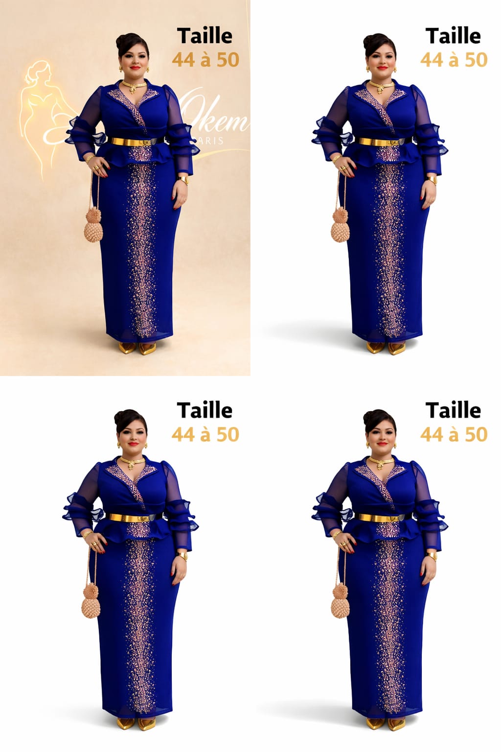 ✨ Robe Élégance Prestige – Miss’Okem Paris ✨ BLEUE