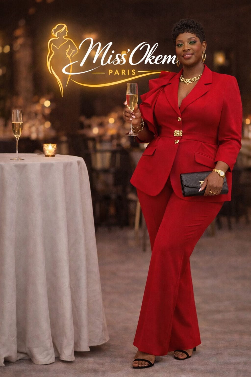 ENSEMBLE TAILLEUR ROUGE ELEGANCE