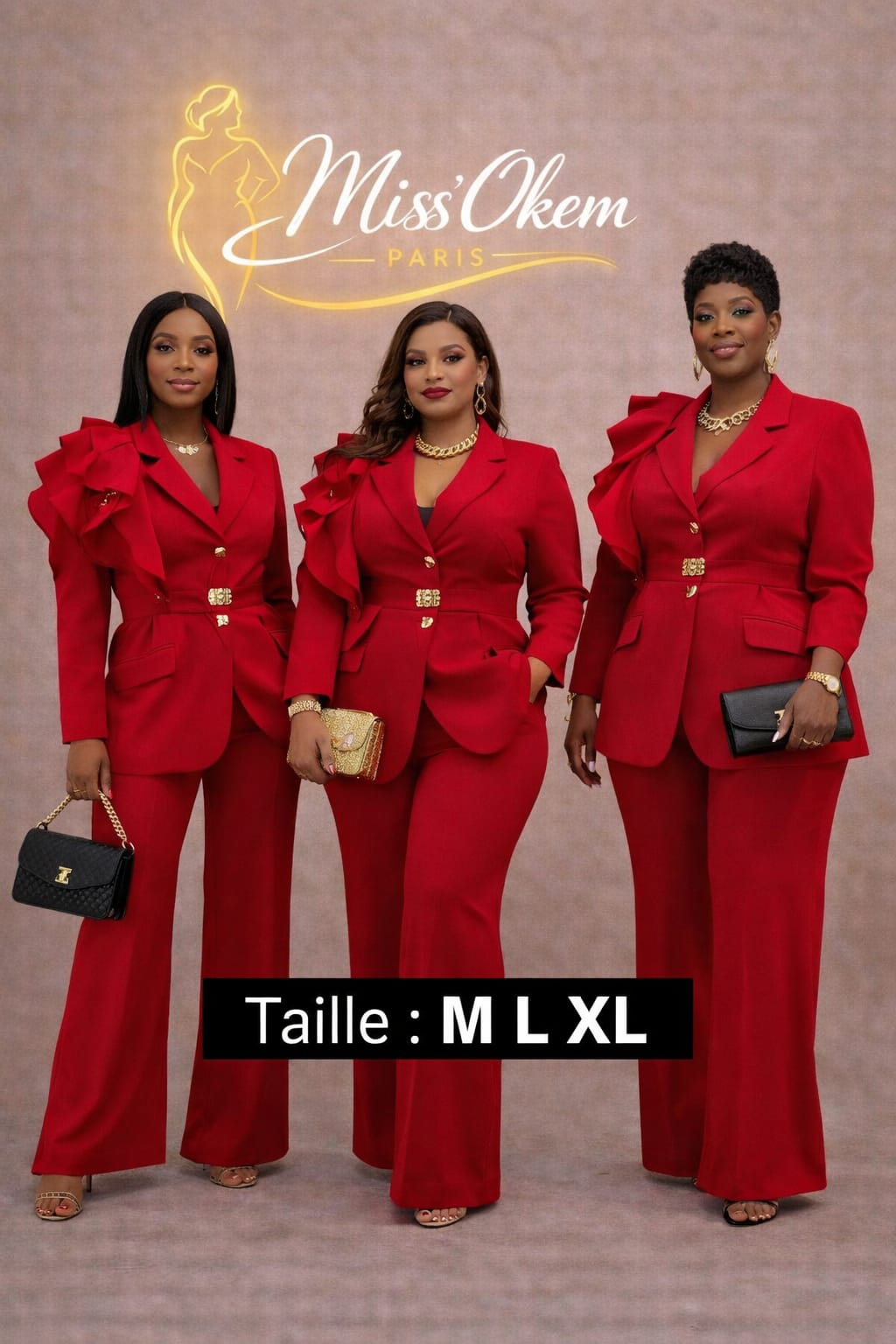 ENSEMBLE TAILLEUR ROUGE ELEGANCE