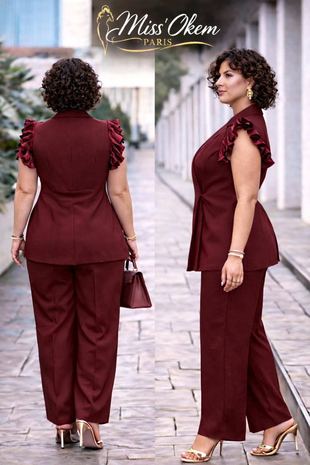 Ensemble Élégance Bordeaux – Miss’Okem Paris