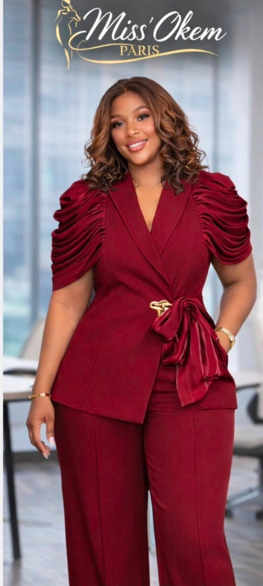 🛍️ Ensemble Élégance Rouge – Miss’Okem Paris