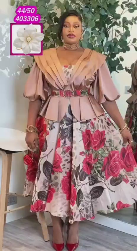 Robe élégance florale- Taille 44 à 50