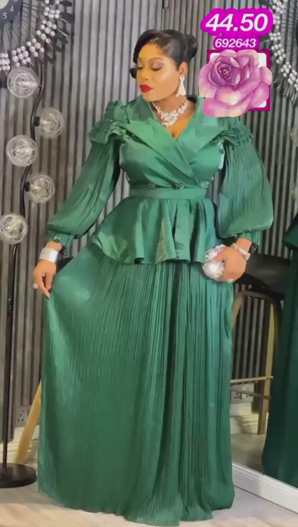 ROBE LUXE EMERAUDE-TAILLE 44 à 50