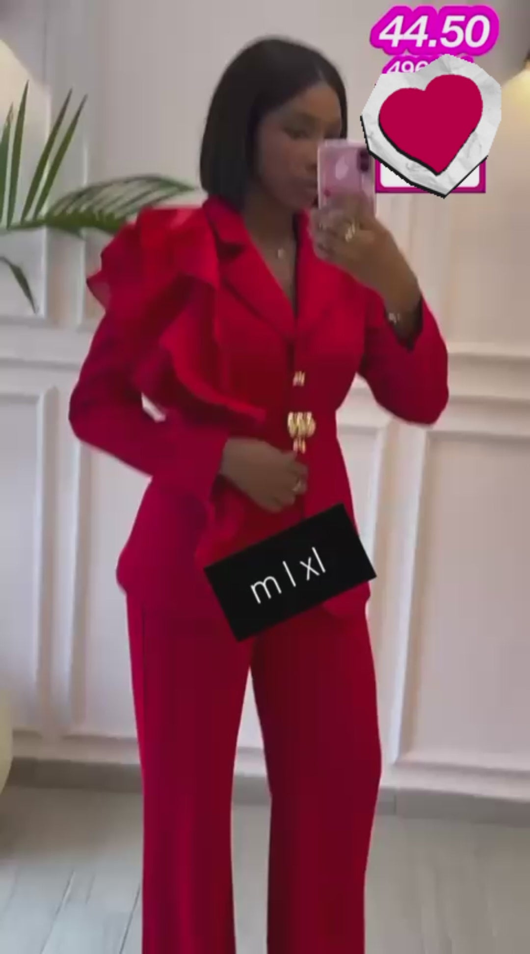 ENSEMBLE TAILLEUR ROUGE ELEGANCE