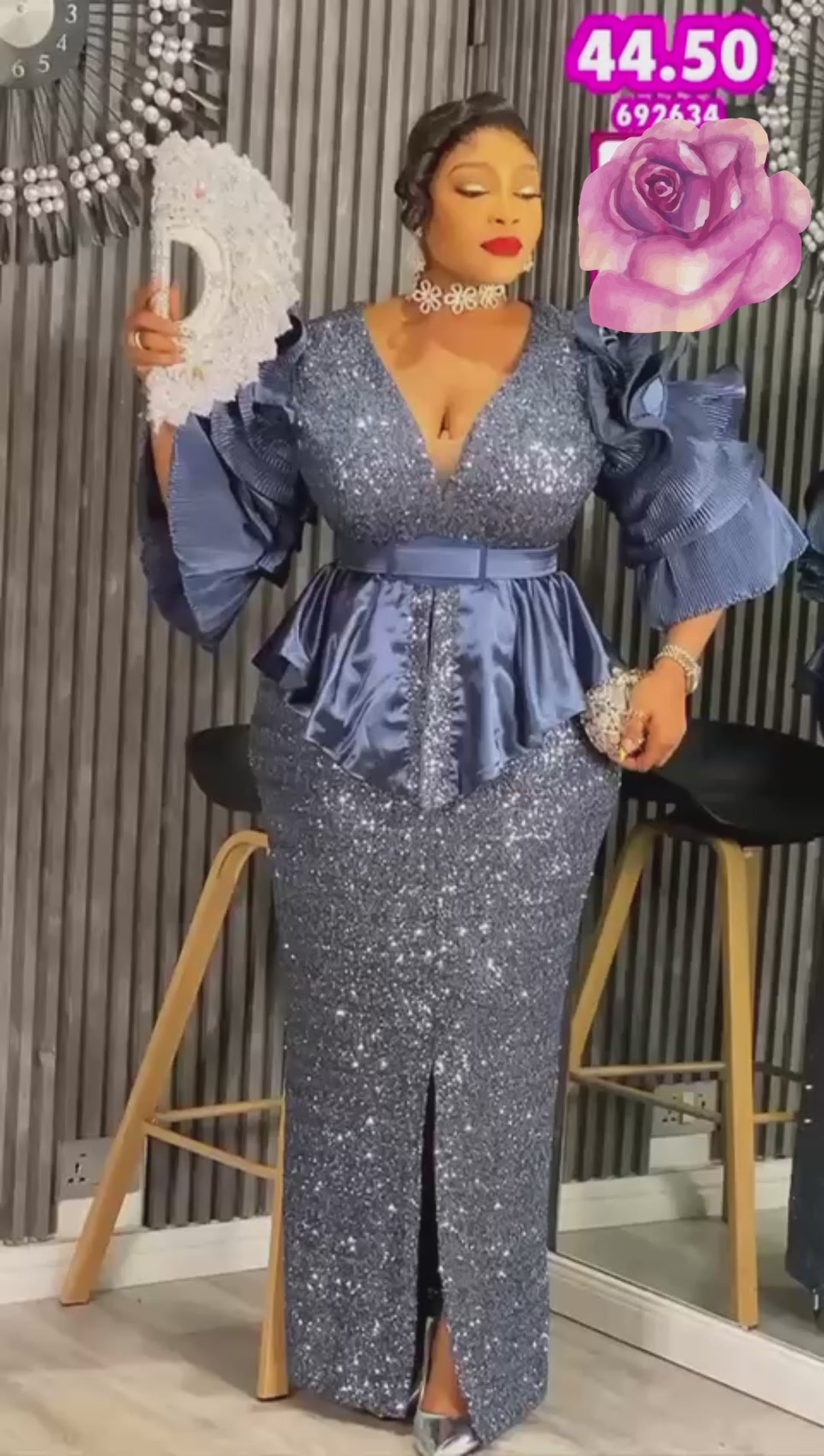Robe Prestige Nuit Scintillante – Miss’Okem Paris (Taille 44 à 50)